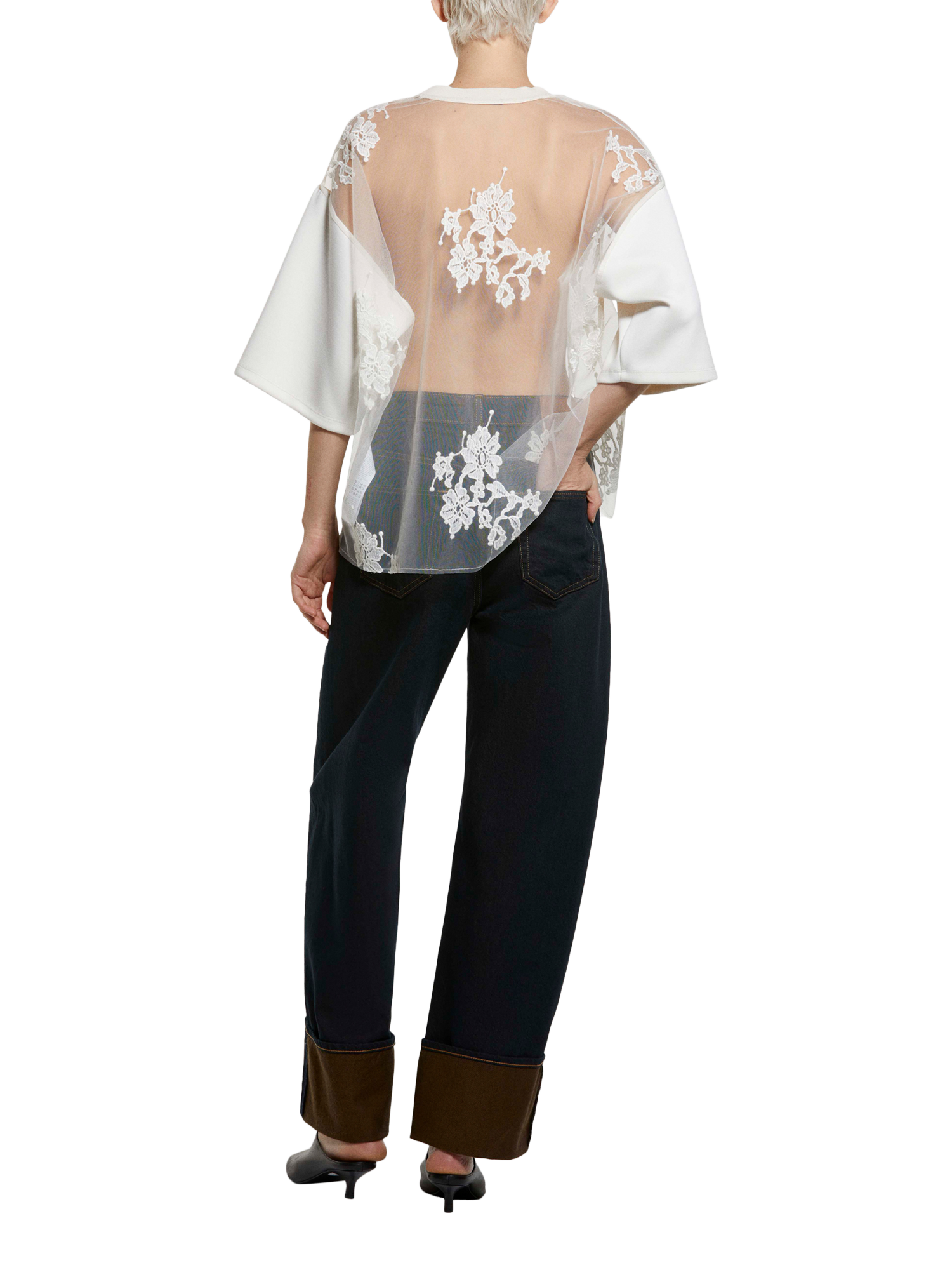 Product image 2 of 3, which shows SISLEY Wide Straight Leg Jeans, Dark Blue, 26R