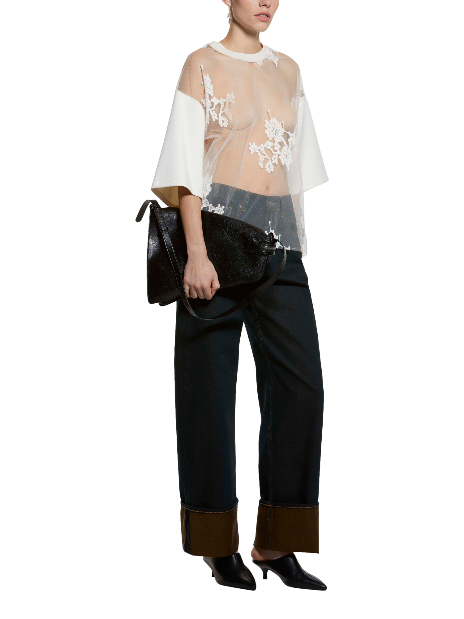 Product image 3 of 3, which shows SISLEY Wide Straight Leg Jeans, Dark Blue, 26R