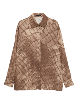 SISLEY Crocodile Print Shirt, Beige, Beige