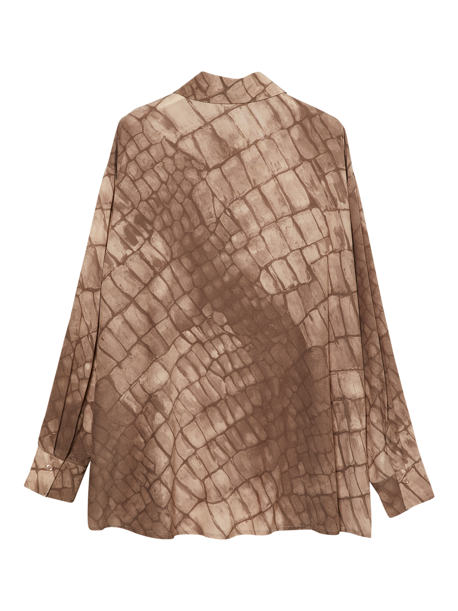 Product image 2 of 2, which shows SISLEY Crocodile Print Shirt, Beige, L