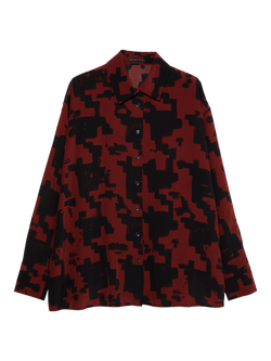 SISLEY Abstract Print Shirt, Brick Red, Brick Red