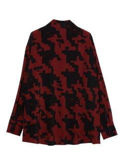 SISLEY Abstract Print Shirt, Brick Red - view 2, Brick Red