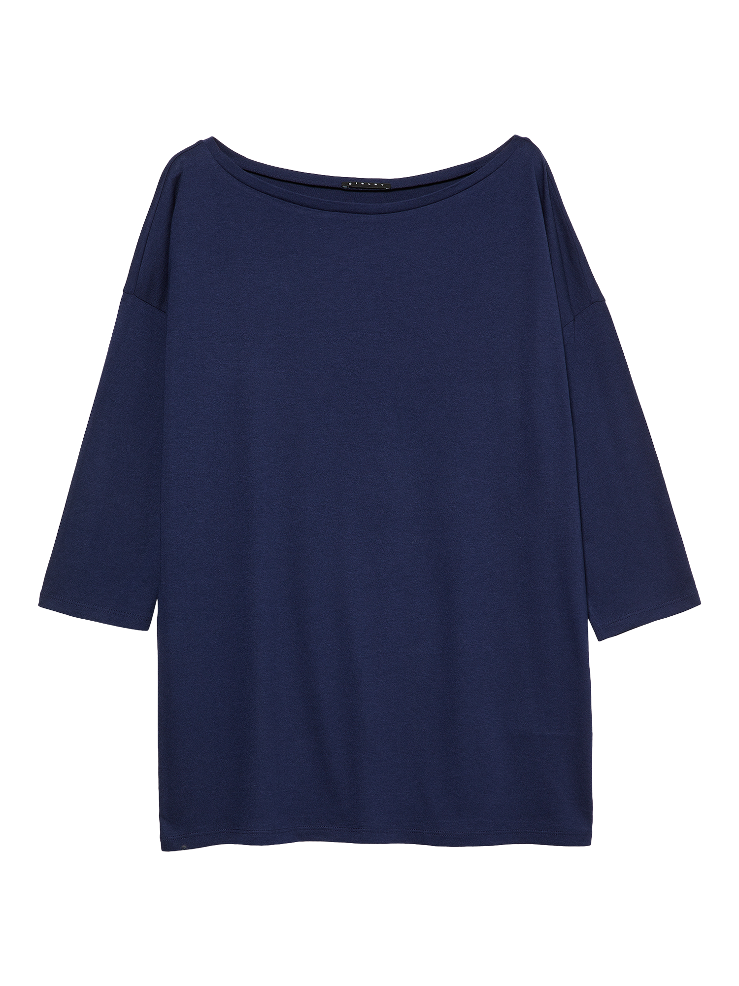 Product image 1 of 2, which shows SISLEY Boat Neck Three Quarter Sleeve Top, Night Blue, L