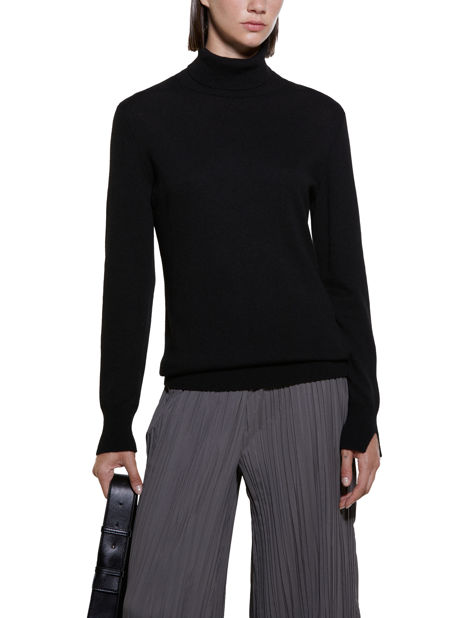 Product image 1 of 5, which shows SISLEY Turtleneck Regular Fit Jumper, Black, L