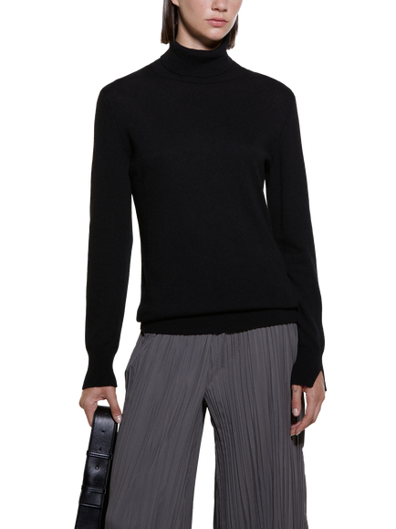 SISLEY Turtleneck Regular Fit Jumper, Black, Black