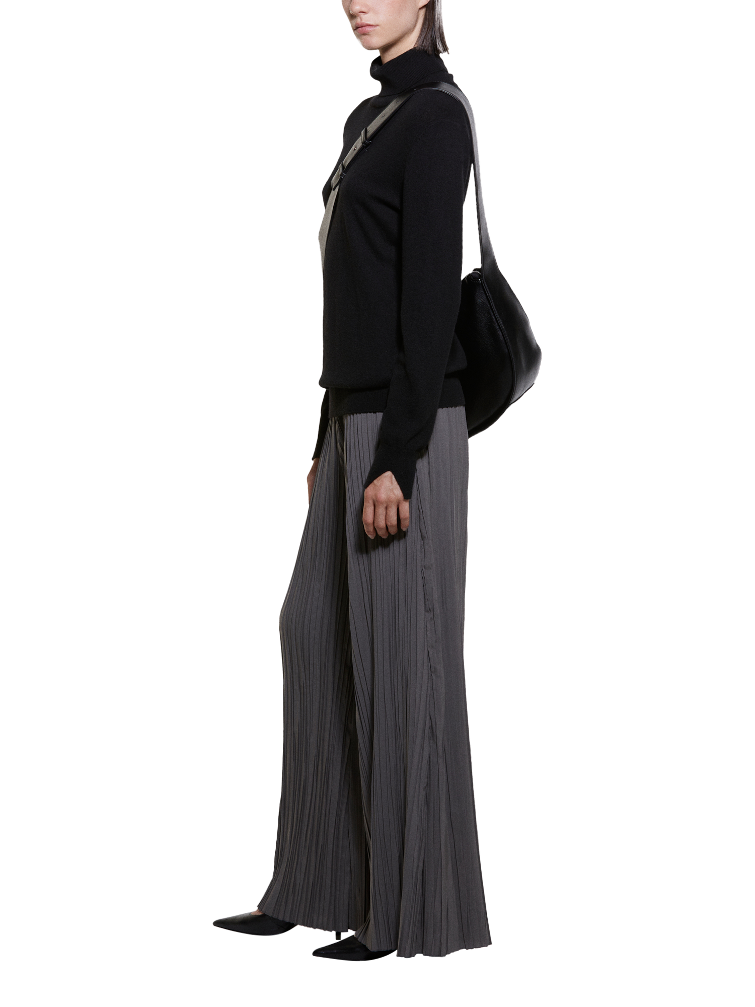 Product image 4 of 5, which shows SISLEY Turtleneck Regular Fit Jumper, Black, L