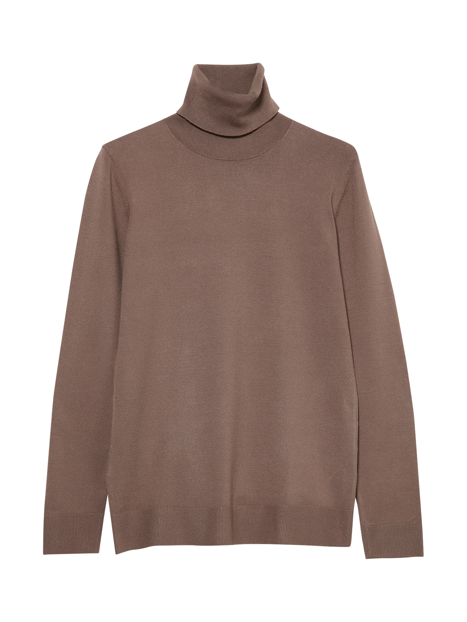 Product image 1 of 2, which shows SISLEY Roll Neck Knit Top, Taupe, M