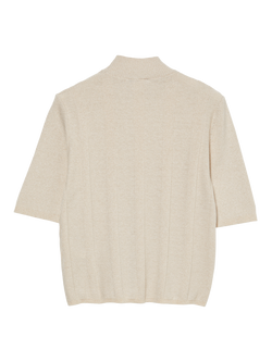 SISLEY High Neck Shimmer Jumper, Cream - view 2, Cream
