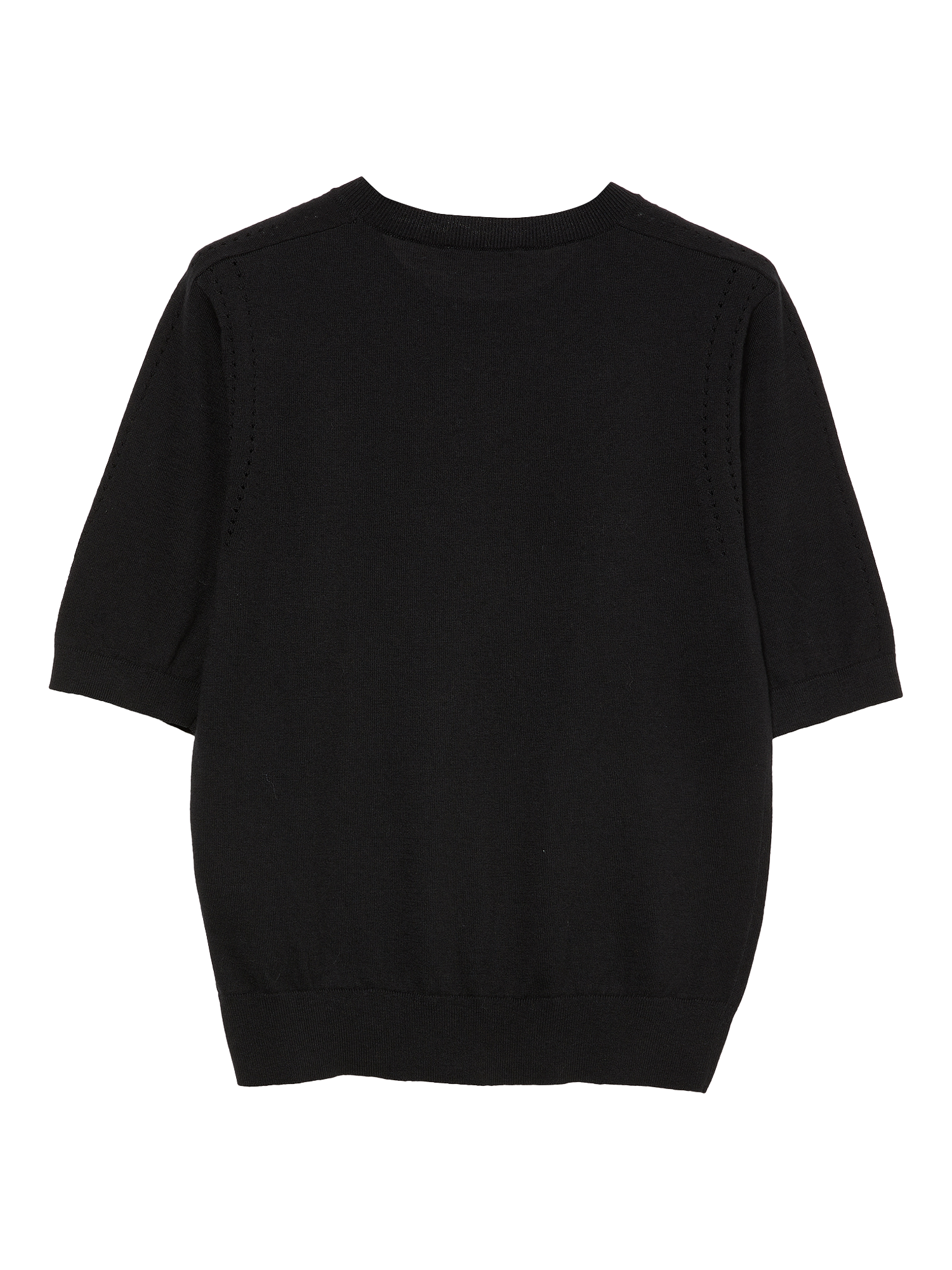 Product image 2 of 2, which shows SISLEY Crew Neck Short Sleeve Jumper, Black, L