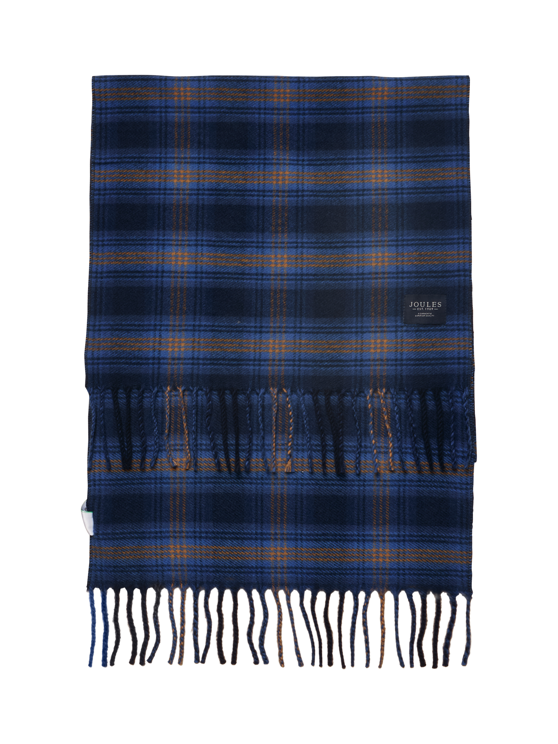 Product image 3 of 6, which shows Joules Langtree Check Scarf, Blue/Brown