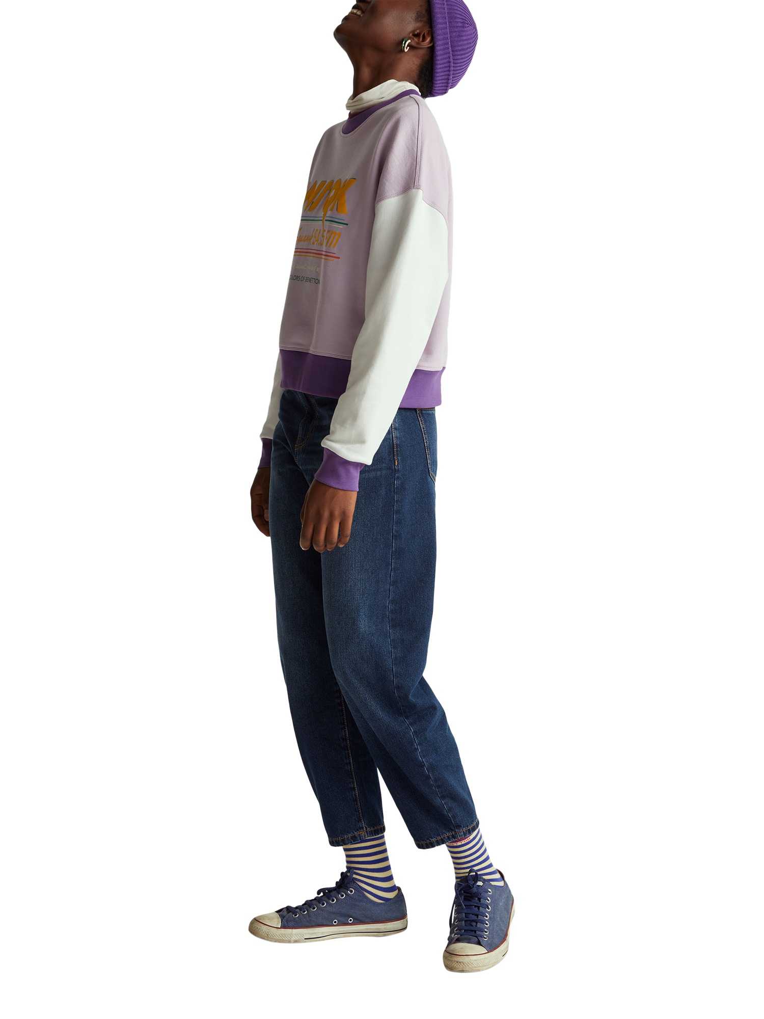 Product image 3 of 6, which shows Benetton Stranger Things Graphic Sweatshirt, Violet/Multi, XS