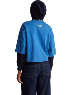 Benetton Stranger Things Graphic Boxy T-Shirt, Blue - view 2, Blue