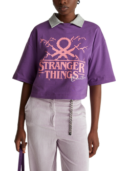 Benetton Stranger Things Graphic T-Shirt, Violet, Violet