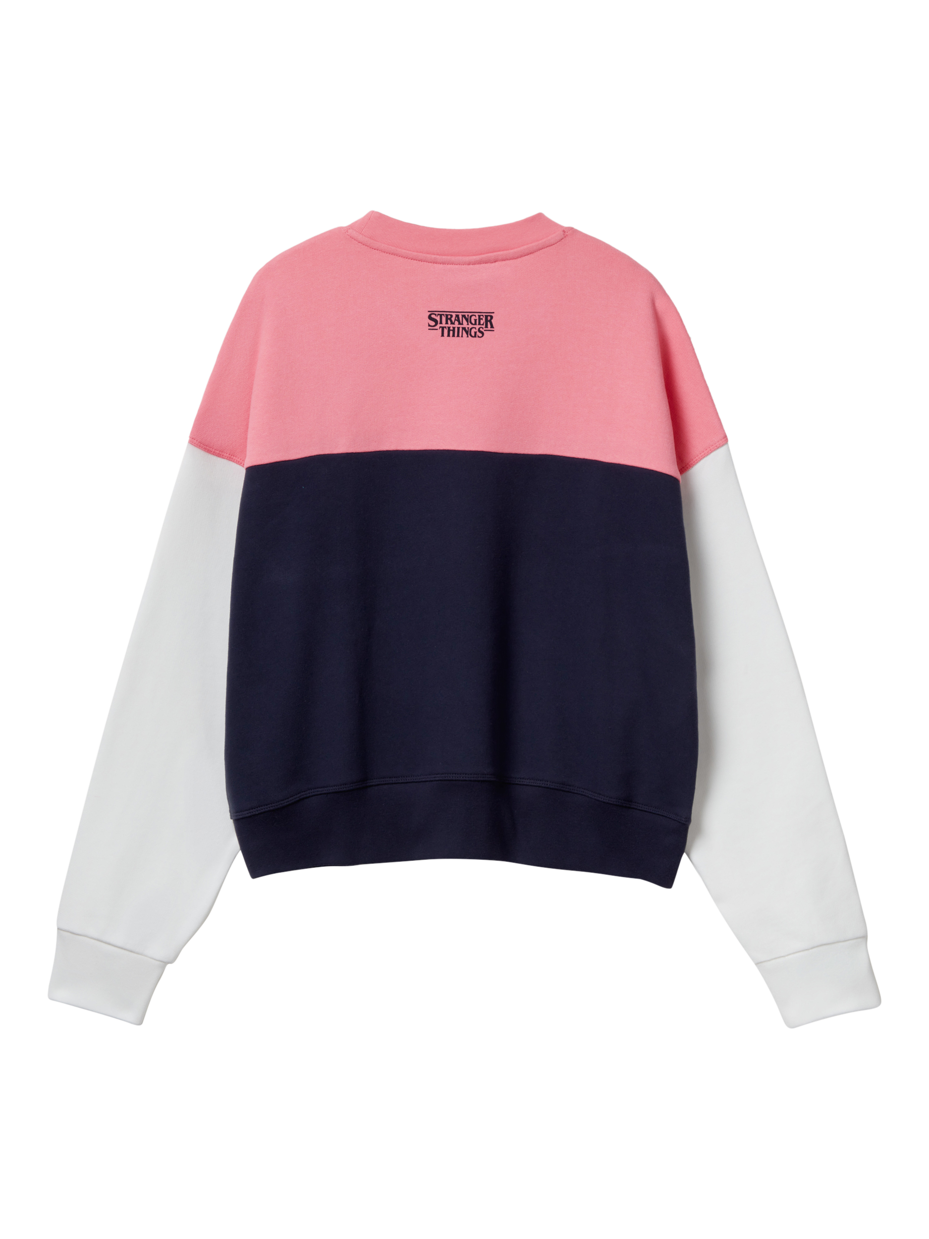 Product image 5 of 6, which shows Benetton Stranger Things Colour Block Sweatshirt, Blue/Multi, XS