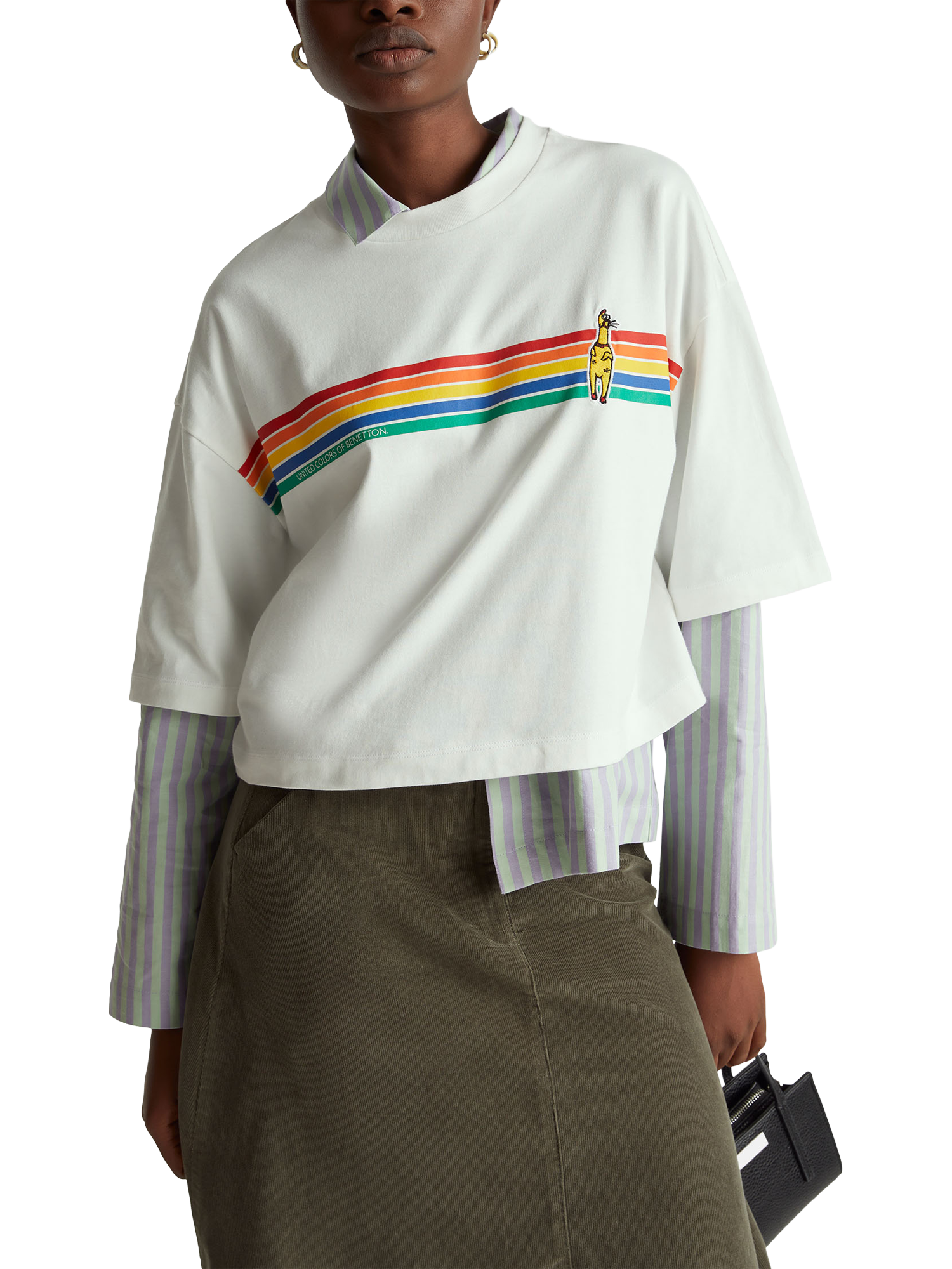 Product image 1 of 3, which shows Benetton Stranger Things The Squawk T-Shirt, White, XS
