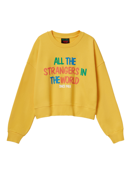 Benetton Stranger Things Slogan Sweatshirt, Yellow, Yellow