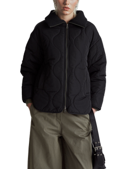 Benetton Onion Quilted Jacket, Black, Black