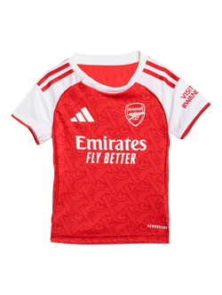 adidas Baby Arsenal Football Top & Shorts Set, Better Scarlet/ White - view 2, Better Scarlet/ White