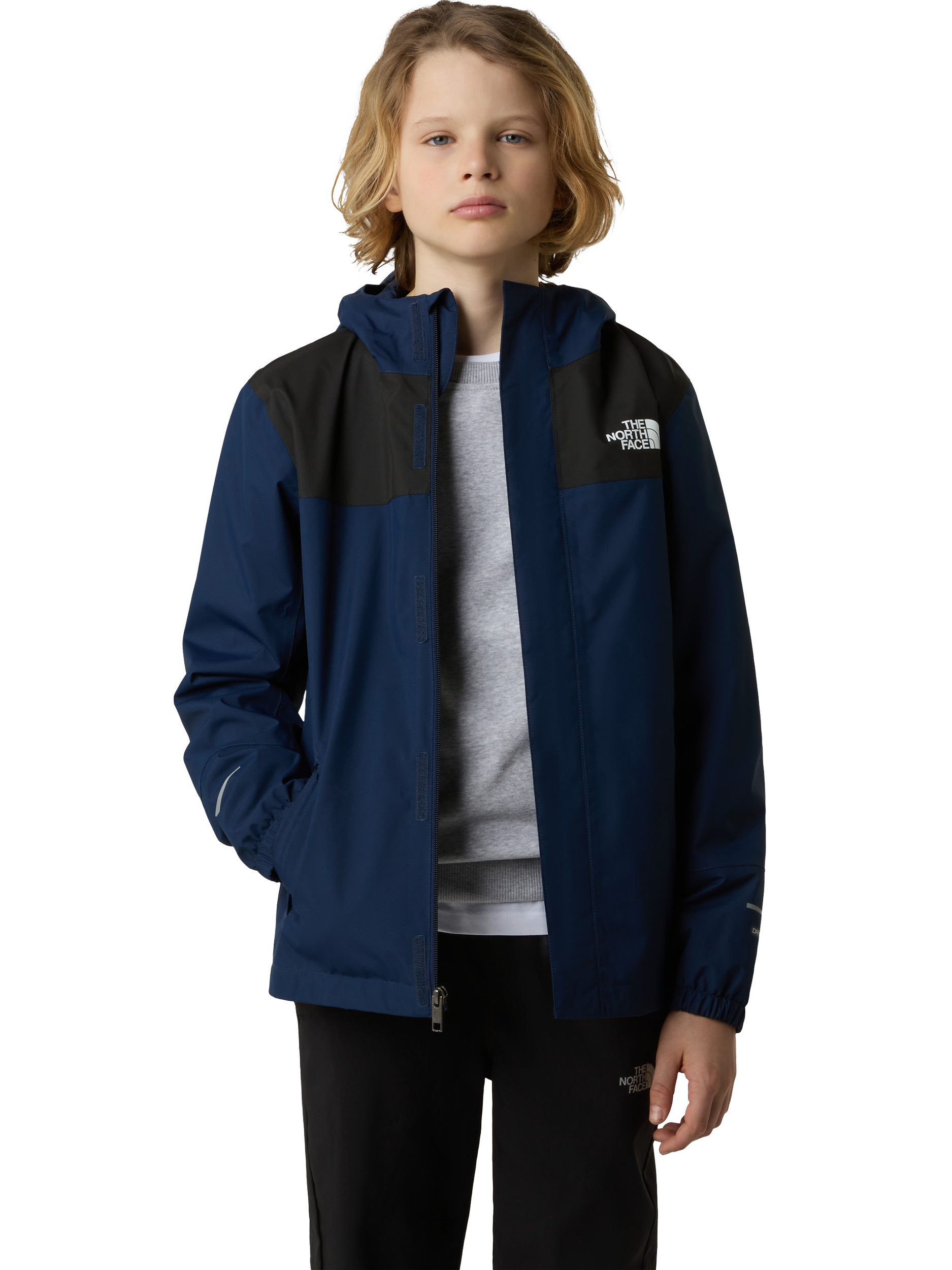 Product image 3 of 5, which shows The North Face Kids' Antora Waterproof Jacket, Summit Navy, S