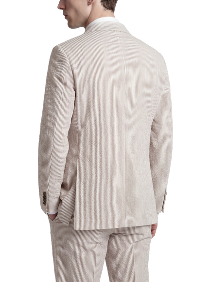 Richard James London Striped Classic Single Breasted Suit Jacket, Sand - view 2, Sand