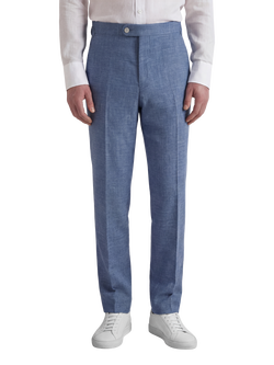 Richard James Flat Front Tailored Trousers, Sky Blue, Sky Blue