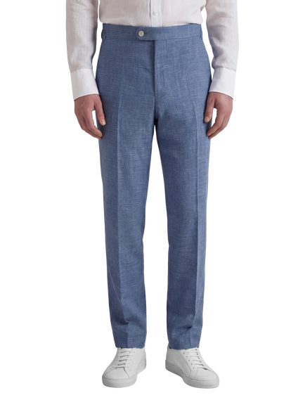 Richard James Flat Front Tailored Trousers, Sky Blue