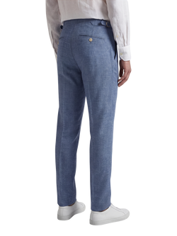 Richard James Flat Front Tailored Trousers, Sky Blue - view 2, Sky Blue