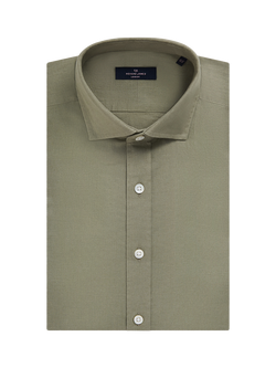 Richard James London Classic Linen Cotton Blend Shirt, Taupe Green, Taupe Green