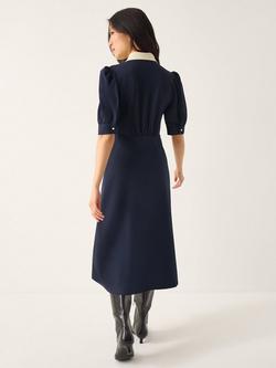 Monsoon Clay Collar Jersey Tea Dress, Navy - view 2, Navy
