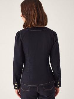 Monsoon Teri Tailored Denim Shirt, Indigo - view 2, Indigo