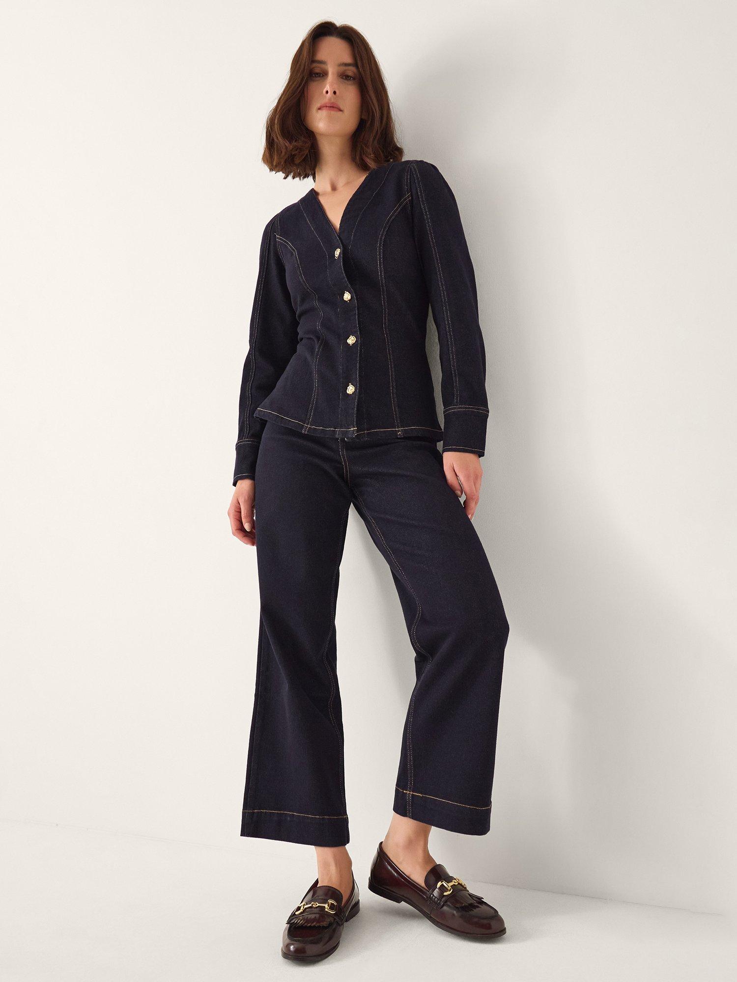 Product image 4 of 5, which shows Monsoon Teri Tailored Denim Shirt, Indigo, 8