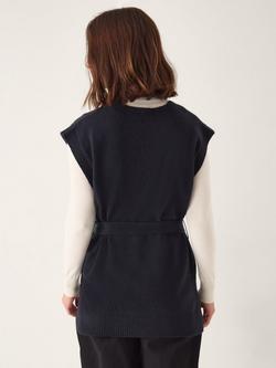 Monsoon Cohen Cable Knit Detail Knit Top, Navy - view 2, Navy