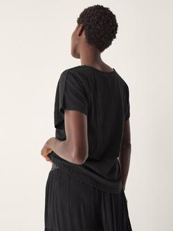 Monsoon Amaya Crochet V-Neck T-Shirt - view 2, Black