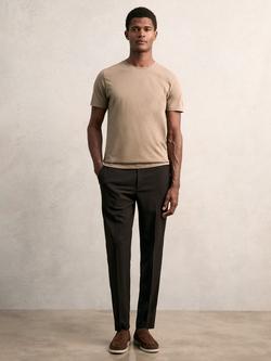 Reiss Bless Cotton Regular Fit Short Sleeve T-Shirt, Taupe Brown, Taupe Brown