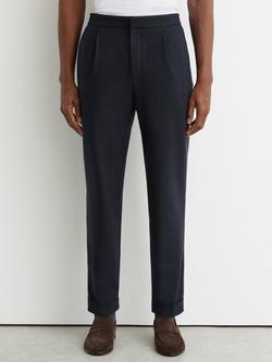Reiss Cooper Wool Blend Tailored Trousers, Navy