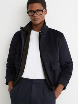 Reiss Cooper Wool Blend Tailored Trousers - view 2, Navy