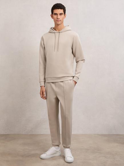 Reiss Premier Interlock Drawstring Joggers, Stone