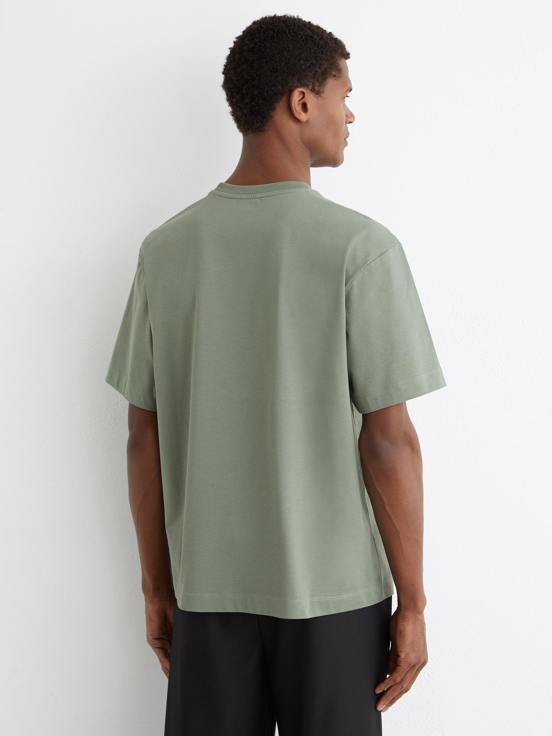 Product image 2 of 5, which shows Reiss Tate T-Shirt, Sage Green, XS