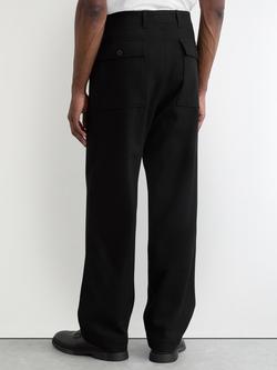 Reiss Chain Wool Blend Trousers, Black - view 2, Black