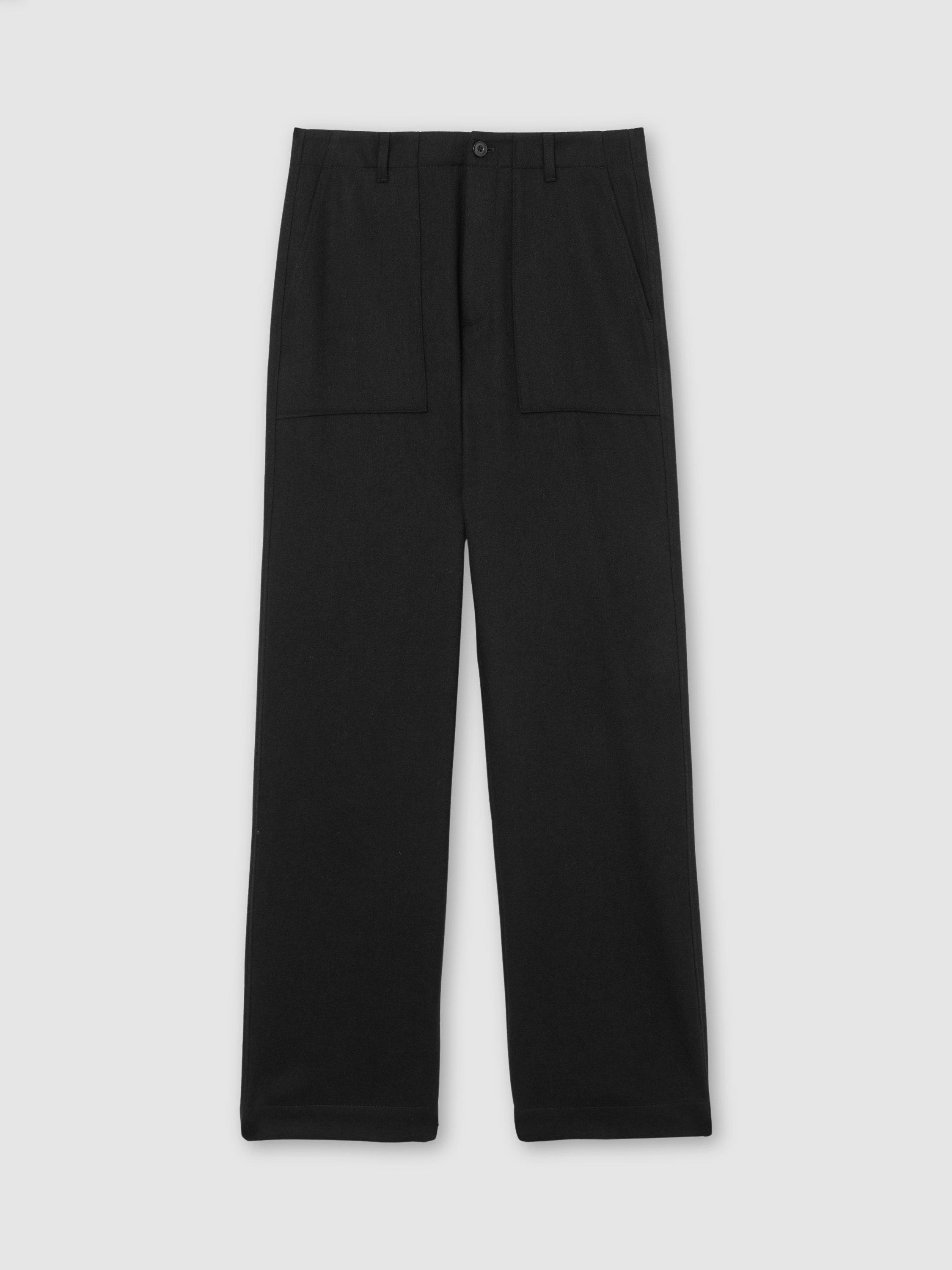 Product image 3 of 4, which shows Reiss Chain Wool Blend Trousers, Black, 28R