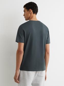 Reiss Bless Cotton Regular Fit Short Sleeve T-Shirt, Blue - view 2, Blue