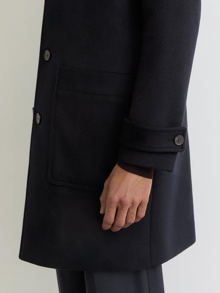 Reiss Planter Wool-Blend Hooded Duffle Coat, Navy - view 2, Navy