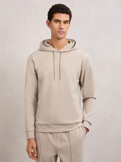Reiss Fabien Long Sleeve Interlock Hoodie, Stone