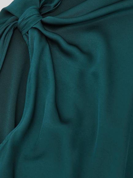 Reiss Kenzie Drape Midi Dress, Teal Green - view 2, Teal Green