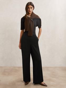 Reiss Margeaux Wide Leg Trousers, Black, Black