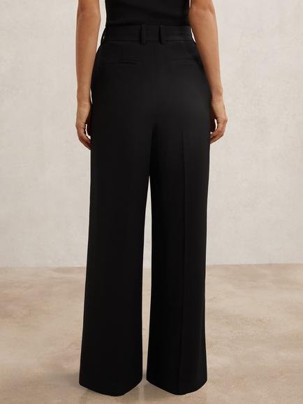 Reiss Margeaux Wide Leg Trousers, Black - view 2, Black