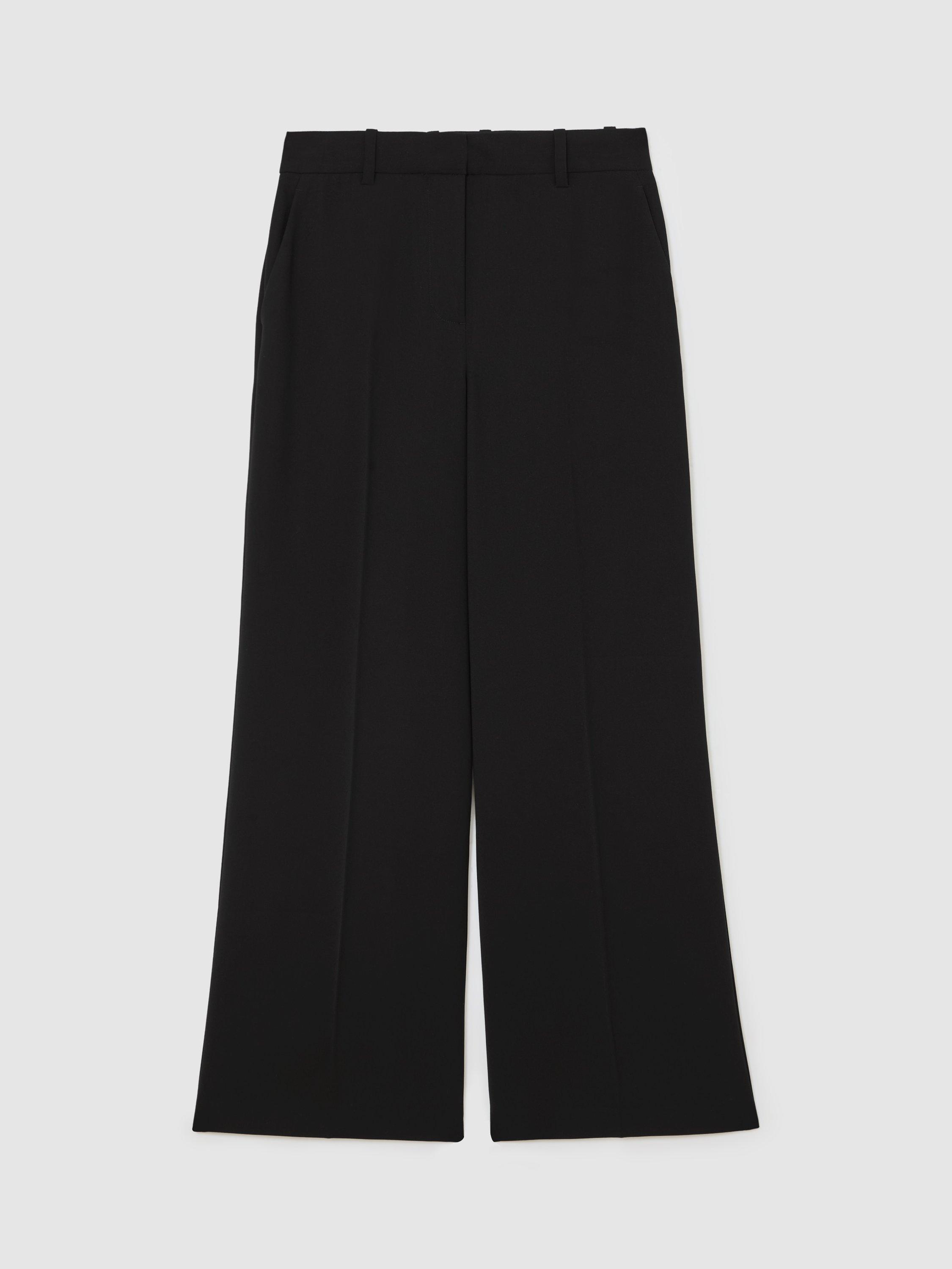 Product image 3 of 5, which shows Reiss Margeaux Wide Leg Trousers, Black, 6R