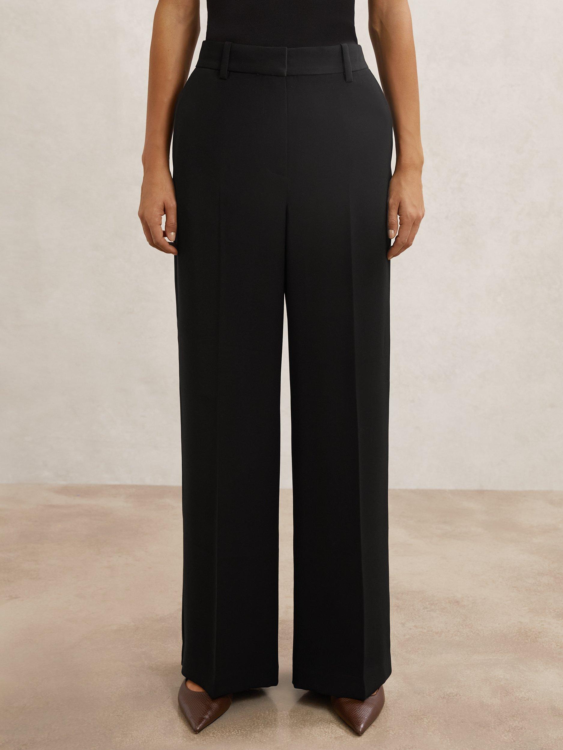 Product image 4 of 5, which shows Reiss Margeaux Wide Leg Trousers, Black, 6R