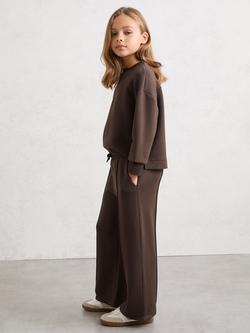 Reiss Kids' Bernie Sweatshirt and Joggers Set, Chocolate - view 2, Chocolate