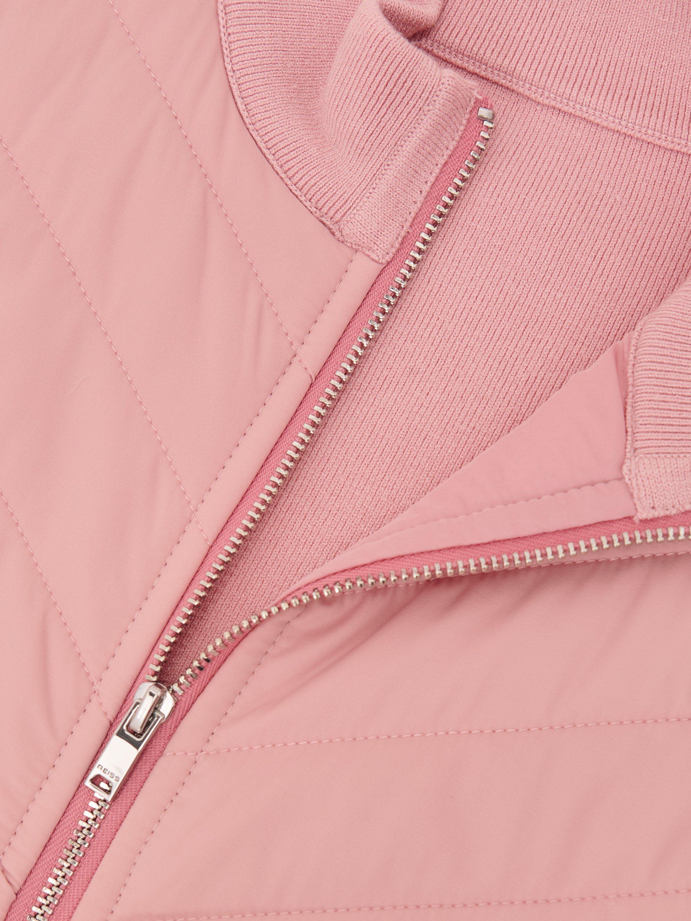 Product image 2 of 5, which shows Reiss Kids' Hansel Quilted Jacket, Pink, 3-4 years